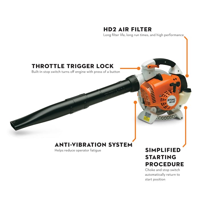 STIHL® BG 86 C‑E Handheld Blower | 27.2cc Engine | Up to 15 Newtons Blowing Force